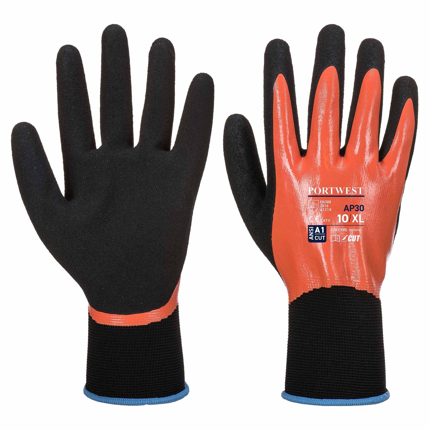 Orange String Knit Gloves - Portwest - Nitrile Coated