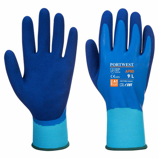 Blue Liquid Resistant Gloves - Portwest - Comfortable Fit