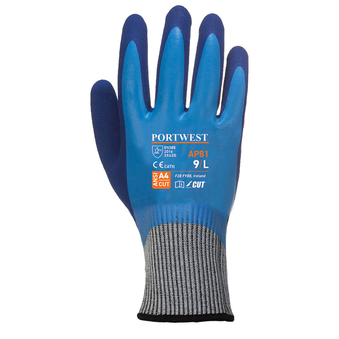 Blue String Knit Gloves - Portwest - Liquid Protection