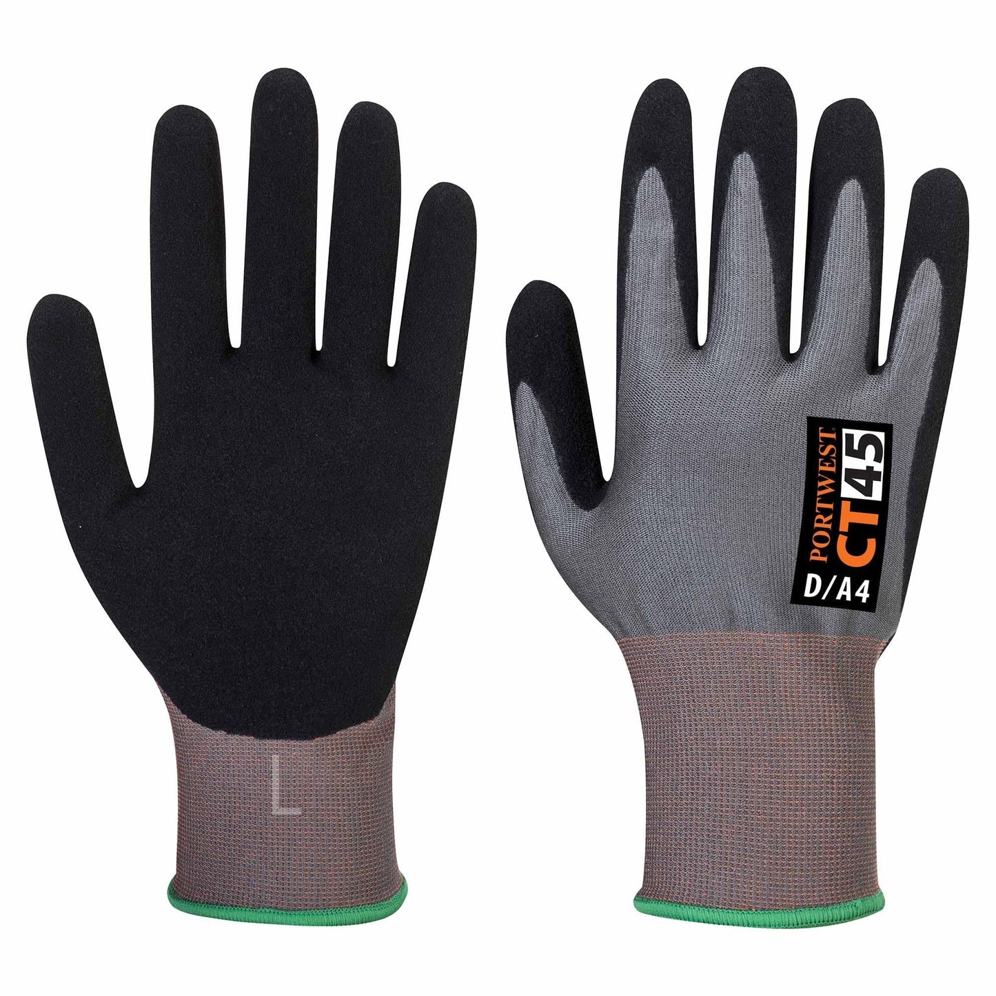 Gray String Knit Gloves - Portwest - Nitrile Foam