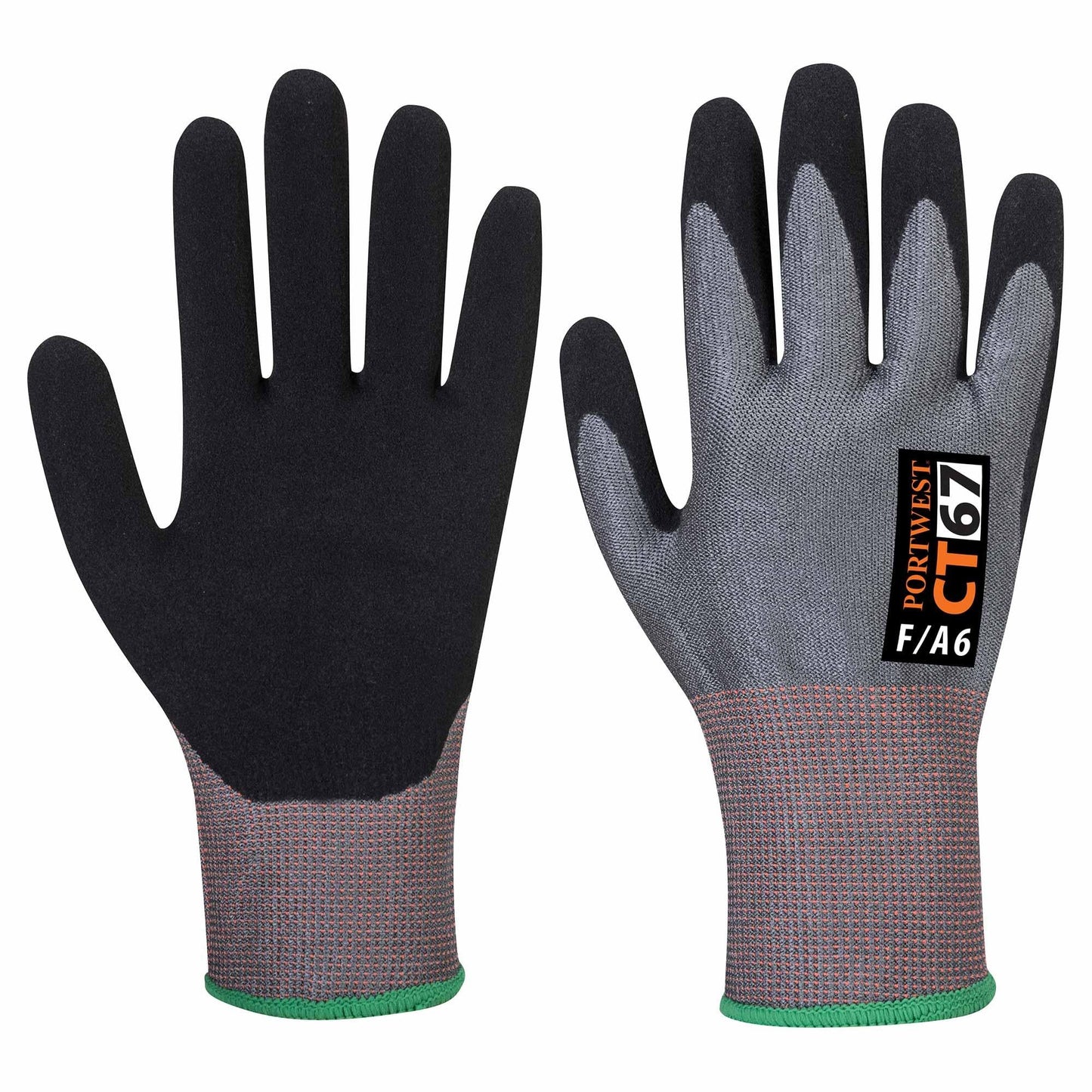 Gray String Knit Gloves - Portwest - Nitrile Foam