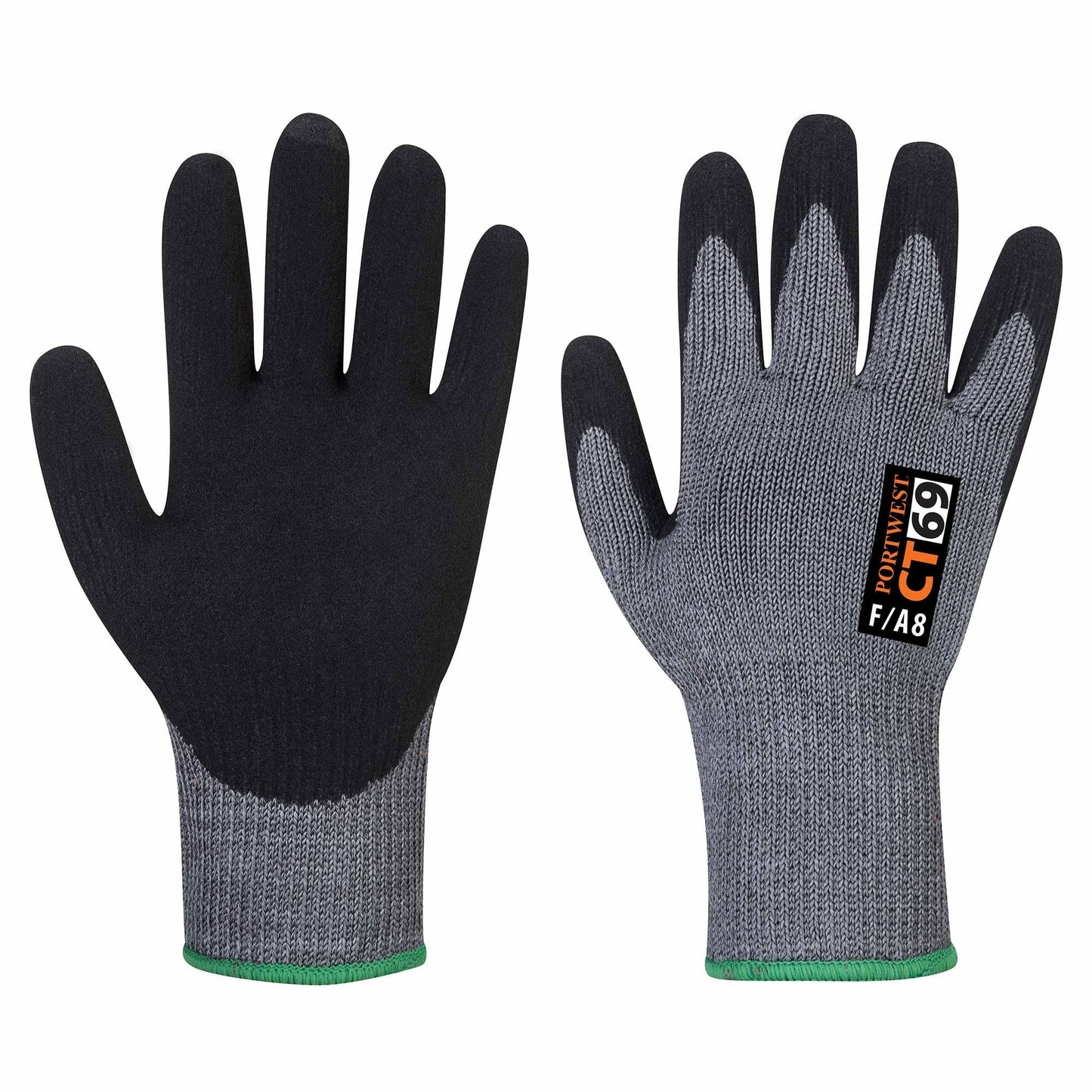 Gray String Knit Gloves - Portwest - Nitrile Foam