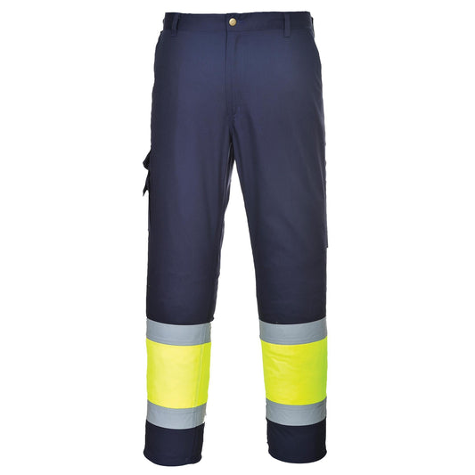 Yellow/Navy Safety Pants - Portwest - Durable Comfort