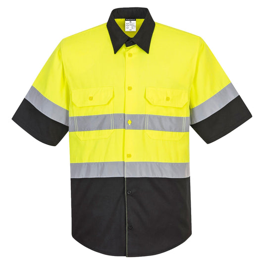 Yellow/Black Hi-Vis Shirt - Portwest - Reflective Tape