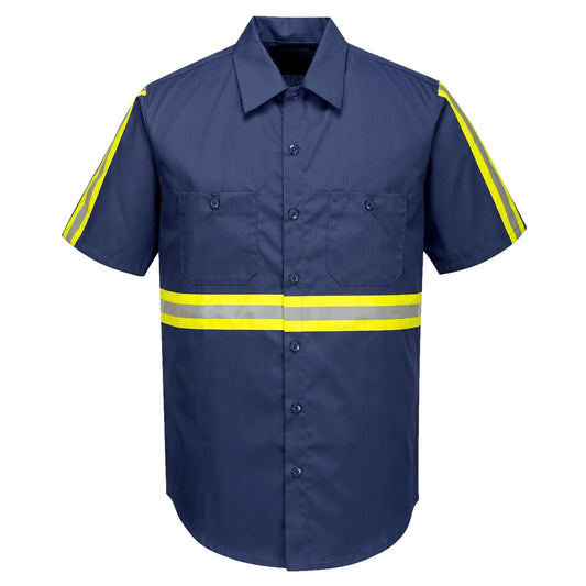 Blue Safety Shirts - Portwest - Reflective Design