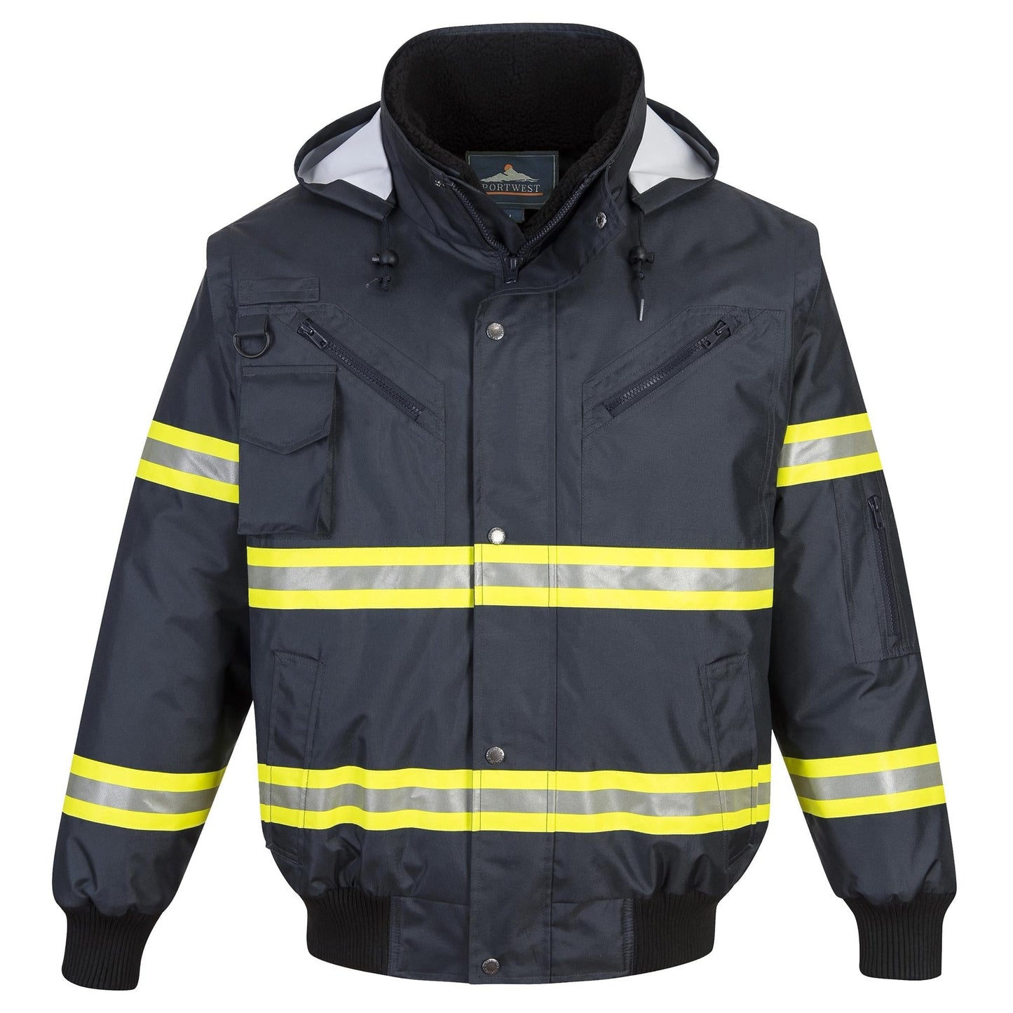 Blue Safety Jackets - Portwest - Waterproof Fabric