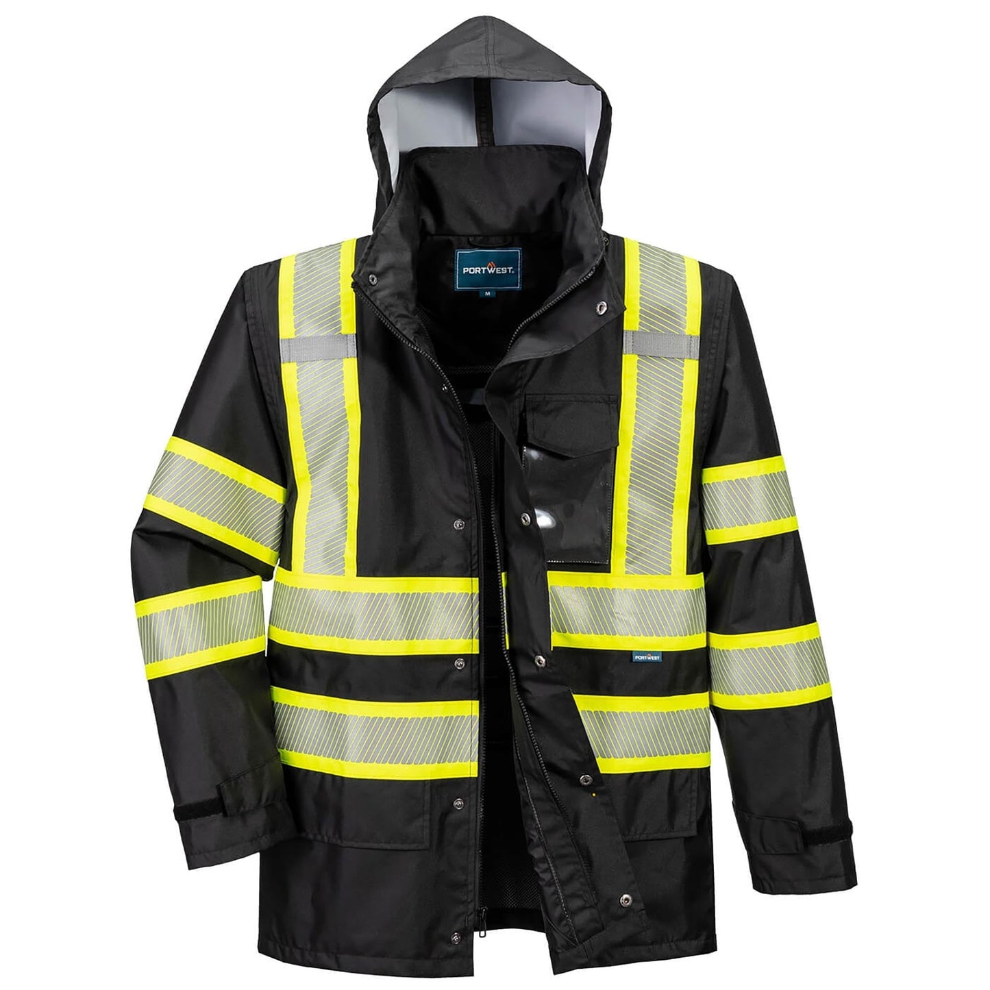 Black Safety Jacket - Portwest - Waterproof Foul Weather
