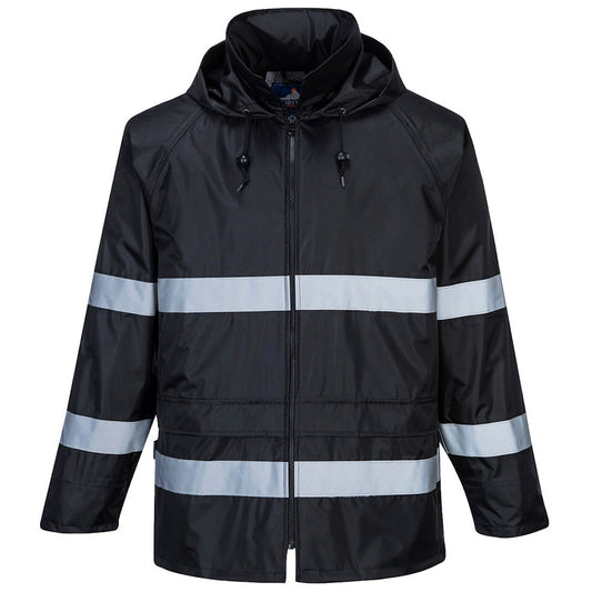 Black Rain Jacket - Portwest - Waterproof Design