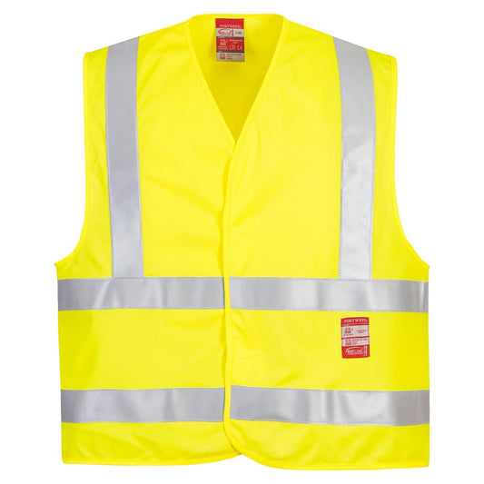 Yellow/Lime Safety Vests - Portwest - Hi-Vis Flame Retardant