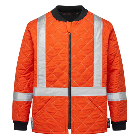 Orange Quilted Jacket - Portwest - Flame Resistant