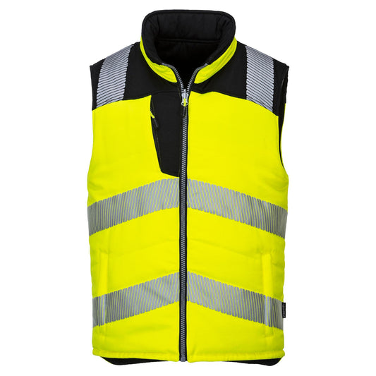 Yellow/Black Safety Vest - Portwest - Insulated Design