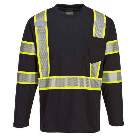Black Safety Shirt - Portwest - Lightweight Polyester