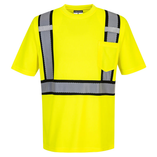 Yellow/Black Safety Shirt - Portwest - Visibility Enhanced