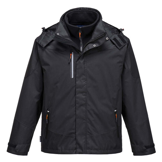 Black Jackets | Portwest | Versatile Jacket - brand - Weather Resistant