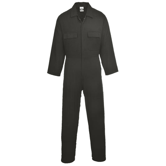 Black Cotton Coveralls - Portwest - Soft Fabric