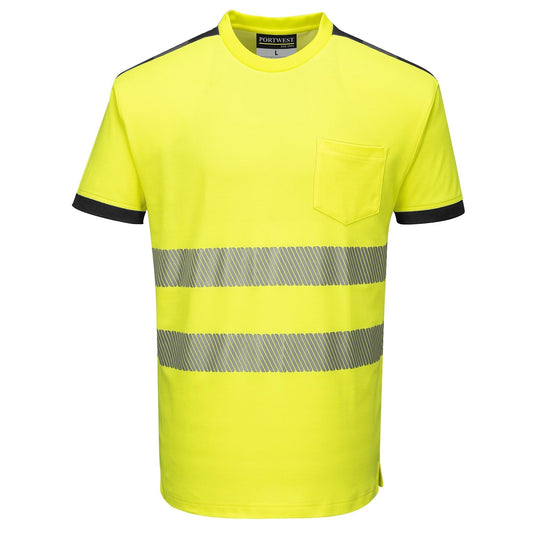 Yellow/Black Safety Shirts - Portwest - Hi-Vis Fabric