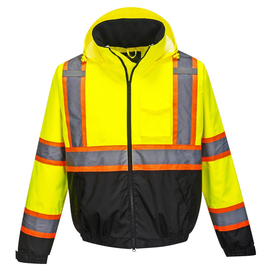 Yellow/Black Safety Jackets - Portwest - Hi-Vis Bomber