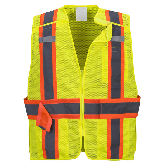 Yellow Safety Vest - Portwest - Breakaway Mesh Design