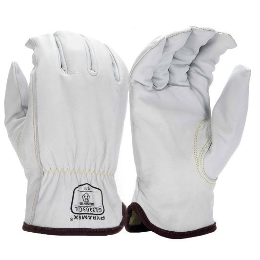 White Leather Gloves - Pyramex - Goatskin Protection
