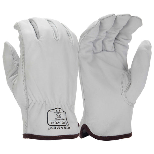 White Leather Gloves - Pyramex - Grain Goatskin Quality