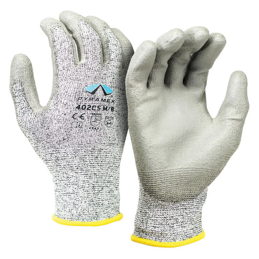Gray Durable String Knit Gloves - Pyramex - Polyurethane
