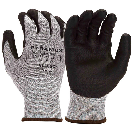 Black/White String Knit Gloves - Pyramex - Dipped Polyurethane