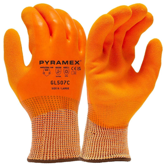 Orange Insulated Knit Gloves - Pyramex - Cold Resistant