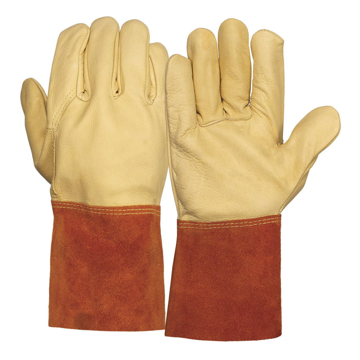 Tan Leather Gloves - Pyramex - Durable Cowhide Design