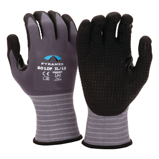 Black/Gray String Knit Gloves - Pyramex - Grip Strength