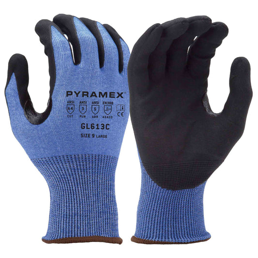 Blue String Knit Gloves - Pyramex - Durable Foam Grip