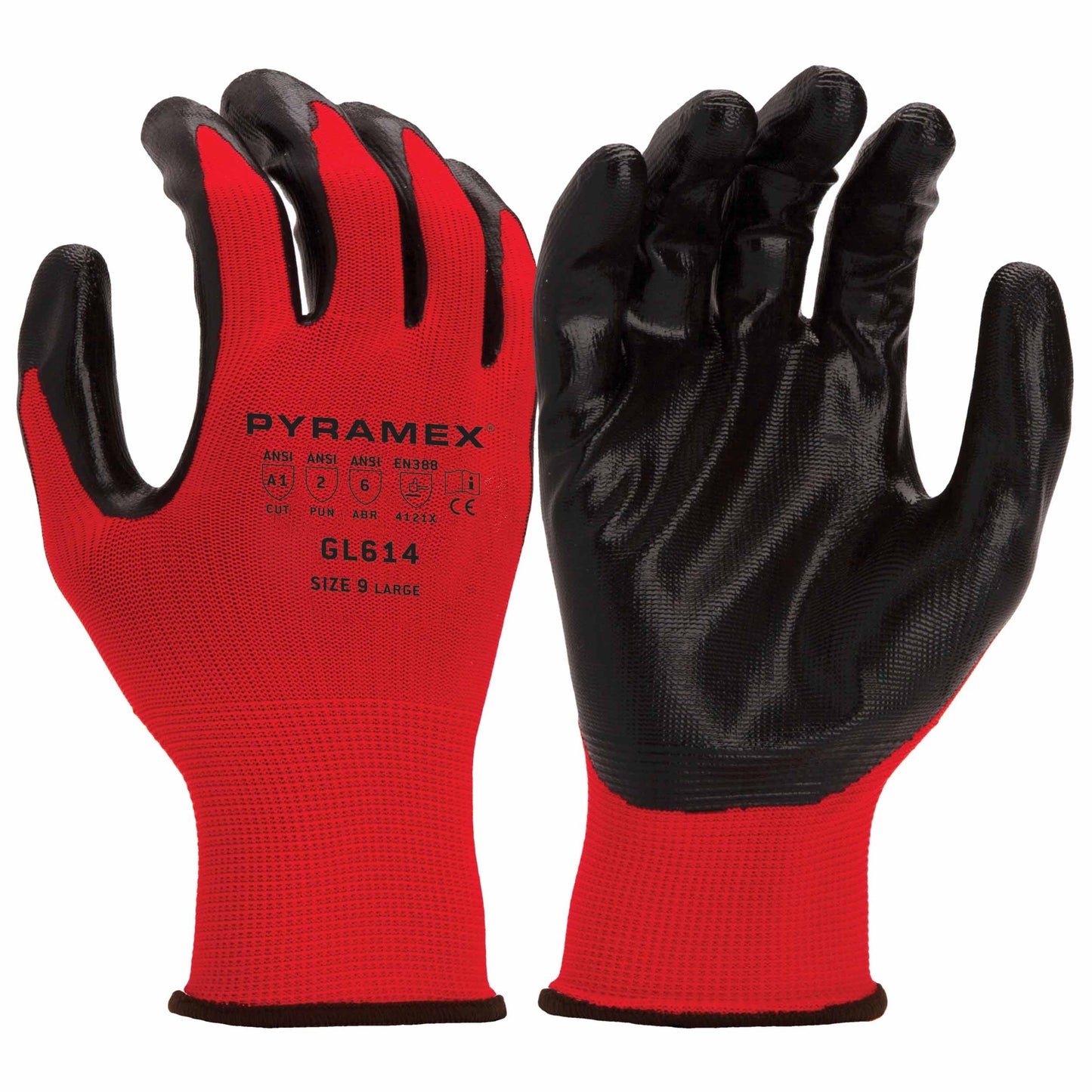 Red String Knit Gloves - Pyramex - Durable Nitrile