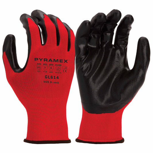 Red String Knit Gloves - Pyramex - Durable Nitrile