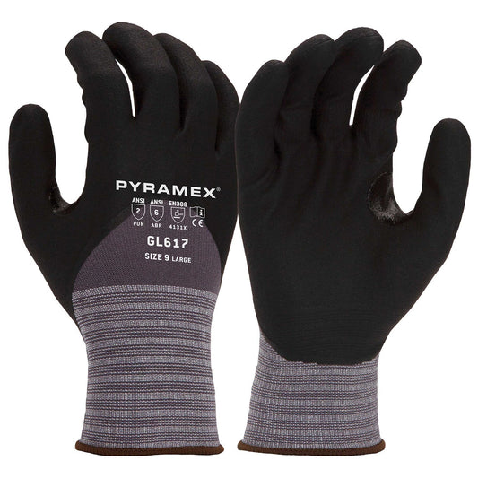 Gray/Black String Knit Gloves - Pyramex - Durable Grip