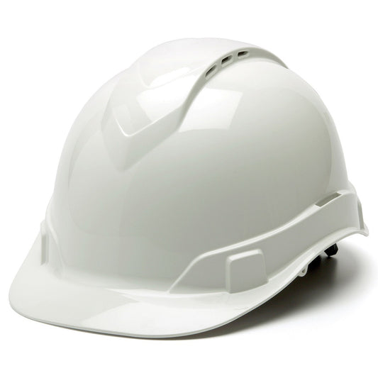 White Hard Hats - Pyramex - Vented Design Comfortable Fit