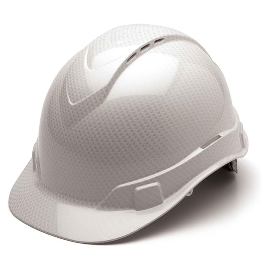 Shiny White Hard Hats - Pyramex - Vented Design