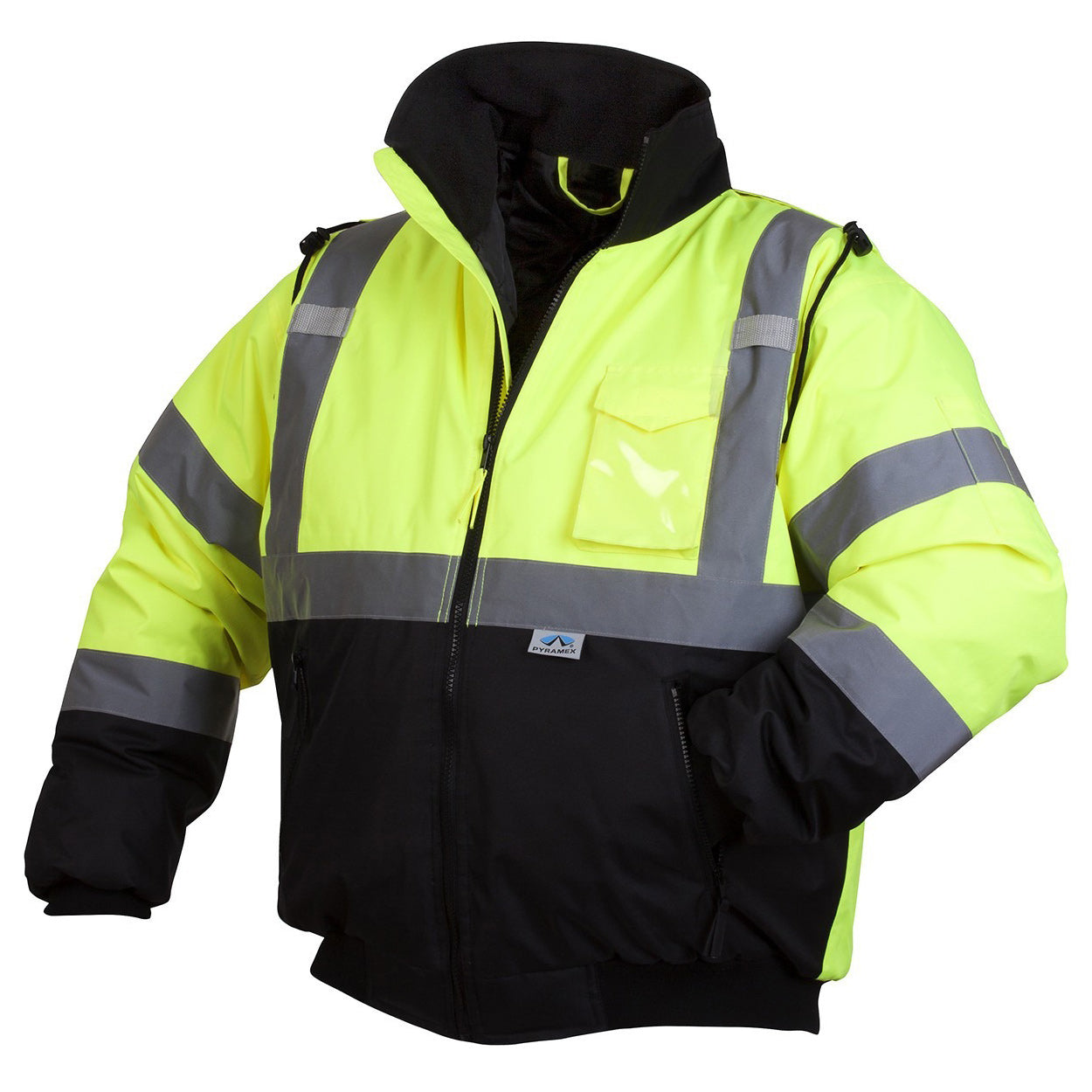 Quilted Built-In Liner Safety Jackets | Pyramex | Rj3210T Type R Class 3 Tall Black Bottom Bomber