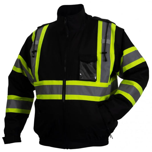 Quilted Built -In Liner Safety Jackets | Pyramex | Rj3711 Type O Class 1 Waterproof Bomber