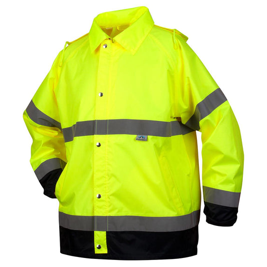 Yellow/Lime Rain Jacket - Pyramex - Hi-Vis Waterproof
