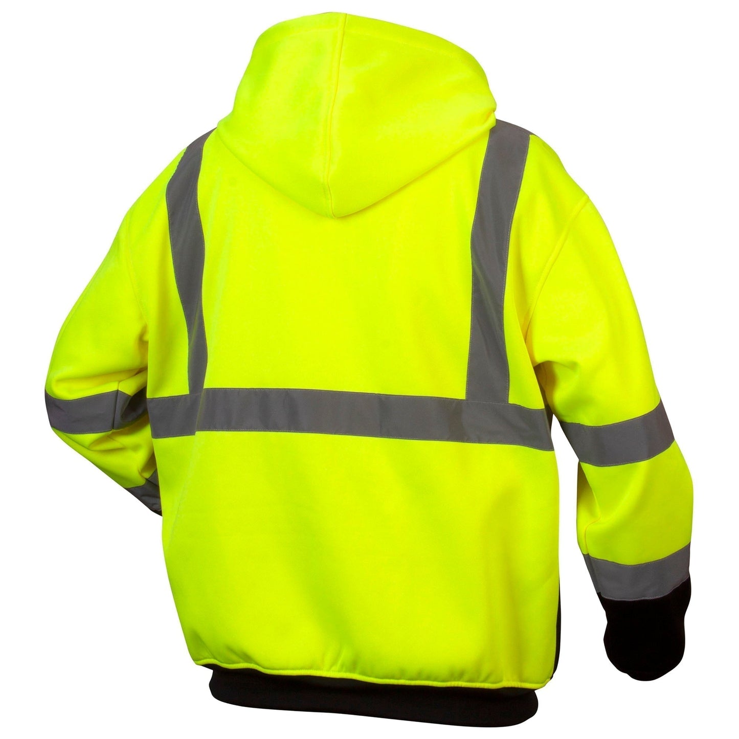 Yellow/Lime Safety Sweatshirt - Pyramex - Zipper Closure