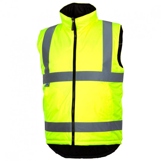Yellow/Lime Insulated Vests - Pyramex - Reversible Design