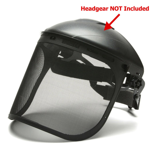 Black Face Shields - Pyramex - Steel Wire Mesh