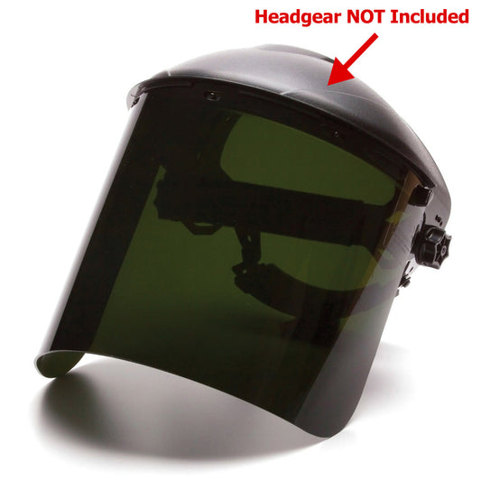 IR5 Green Face Shields - Pyramex - Durable Polycarbonate