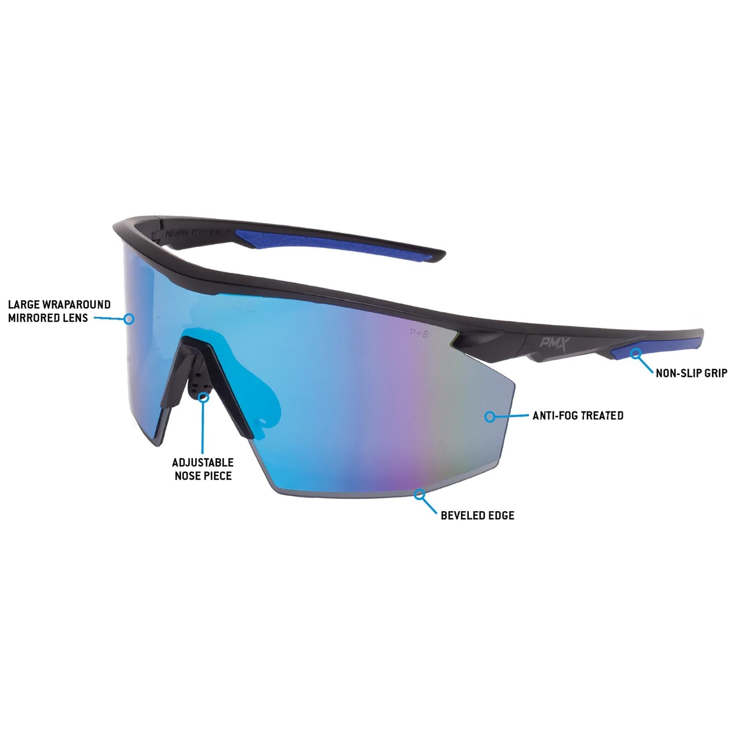 Blue Mirror Lens Glasses - Pyramex - Lightweight Safety