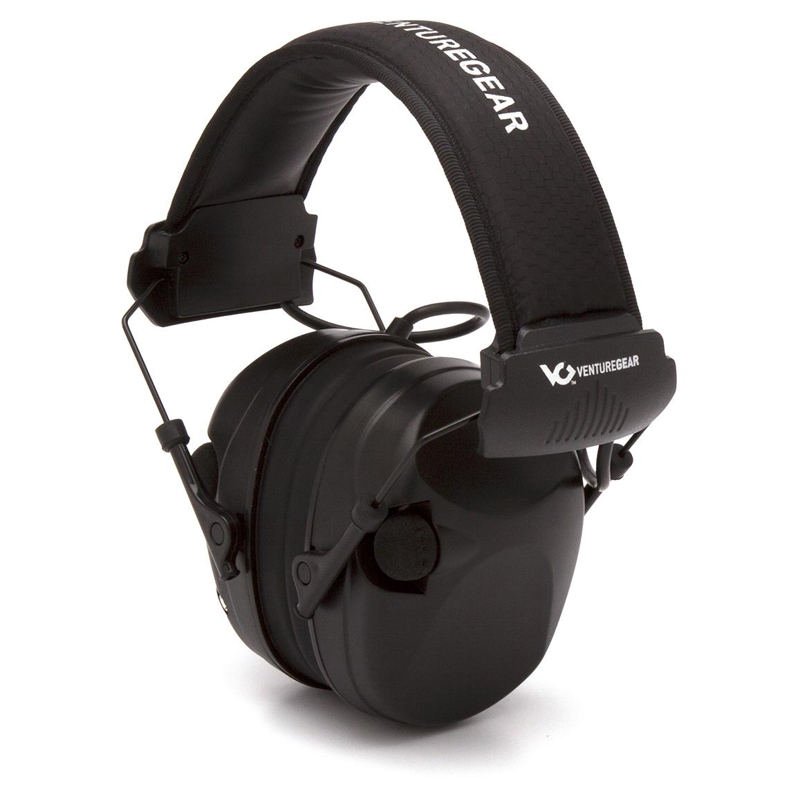 Black Ear Muffs - Venture Gear - Electronic Noise Reduction