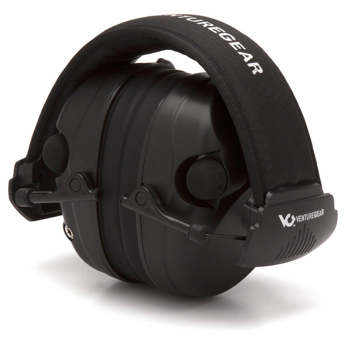 Black Ear Muffs - Venture Gear - Electronic Noise Reduction