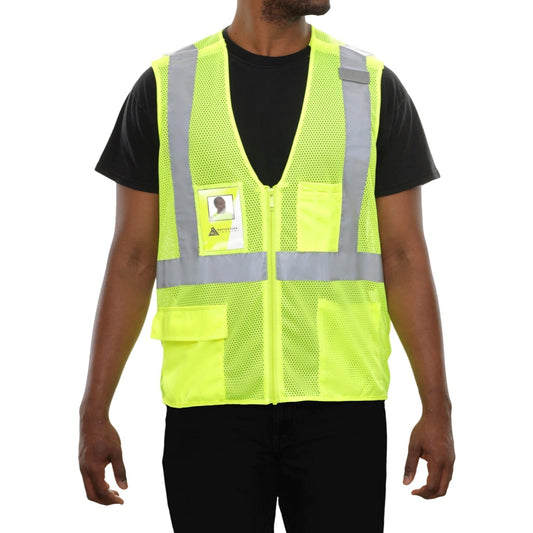 Yellow Lime Safety Vest - brand - Reflective Mesh