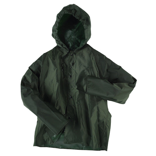 Green Rain Jacket - Neese - Durable Attached Hood