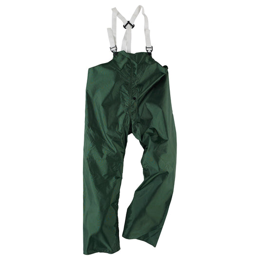 Green Rain Bibs - Neese - Durable Fabric, Safety Fly