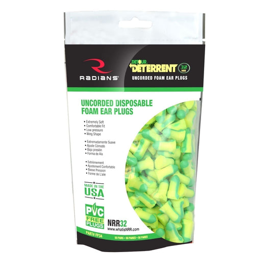 NRR 32dB Ear Plugs - Radians - Soft Foam