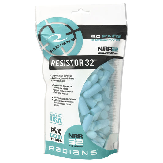 NRR 32dB Ear Plugs - Radians - Disposable Foam